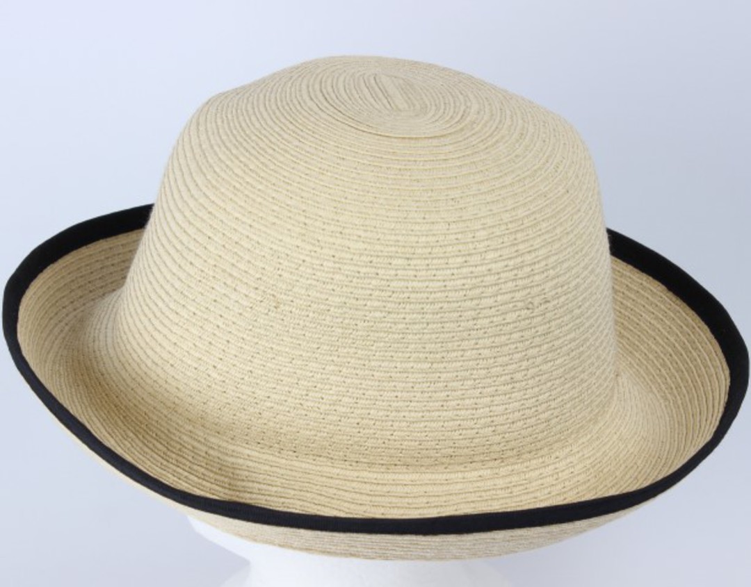 Ladies contrast braid hat natural Style : HS/1379 image 0